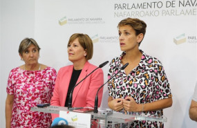 ep i-d la coordinadoraizquierda unidanavarra marisasimon la jefaejecutivofuncioneslidergeroa bai uxue barkosla secretaria generalpsn maria chivite duranteruedaprensacerrarsepreacuerdopsn ger