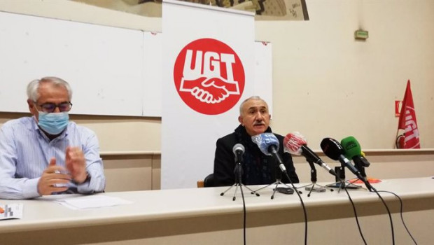 ep jesus santos secretario general de ugt en navarra y pepe alvarez secretario confederal de ugt