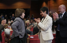 ep la ministra de vivienda y agenda urbana isabel rodriguez y la presidenta de hbitat3 carme trilla