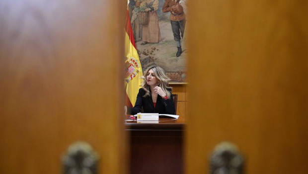 ep la vicepresidenta segunda del gobierno y ministra de trabajo yolanda diaz durante una reunion con