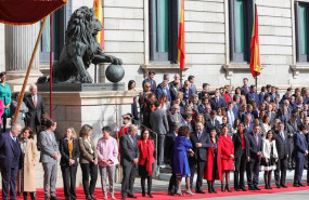 ep los miembros del gobierno durante la solemne sesion de apertura de la xiv legislatura en el