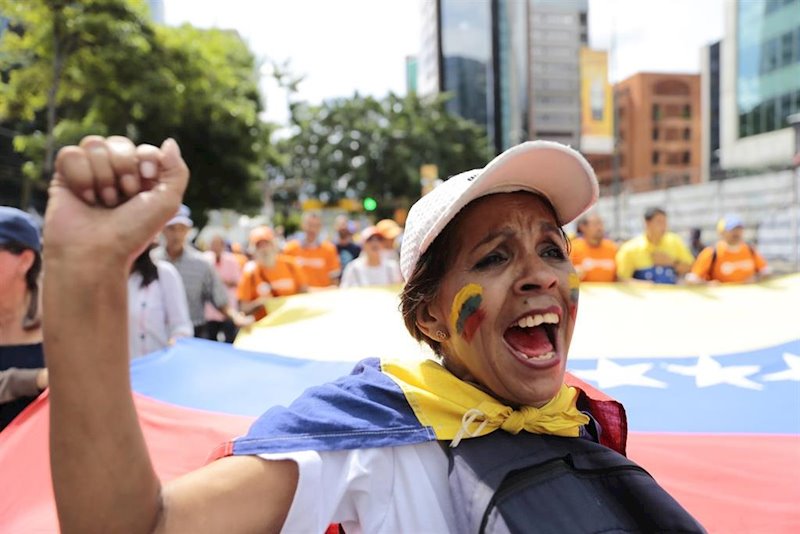 ep manifestacion de la oposicion en caracas venezuela