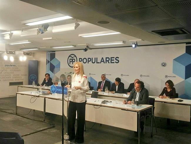 Cifuentes durante su intervención | PP COMUNIDAD DE MADRID ep cifuentes duranteintervencion