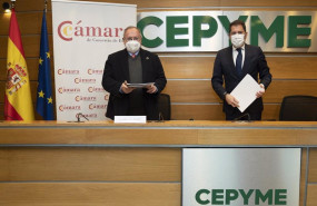 ep el presidente de la camara de comercio de espana jose luis bonet y el de cepyme gerardo cuerva
