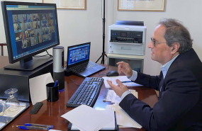 ep el presidente de la generalitat quim torra en la videoconferencia de presidentes autonomicos con