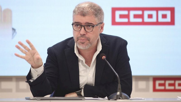 ep el secretario general de ccoo unai sordo durante su intervencion para presentar un estudio sobre