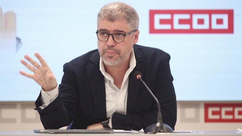 El secretario general de CCOO, Unai Sordo durante su intervención para presentar un estudio sobre inaplicación de convenios colectivos, en Madrid (España), a 13 de diciembre de 2019. | Eduardo Parra - Europa Press ep el secretario general de ccoo unai sordo durante su intervencion para presentar un estudio sobre