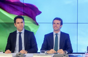 ep el secretario general del pp teodoro garica egea y el presidente del partido pablo casado durante