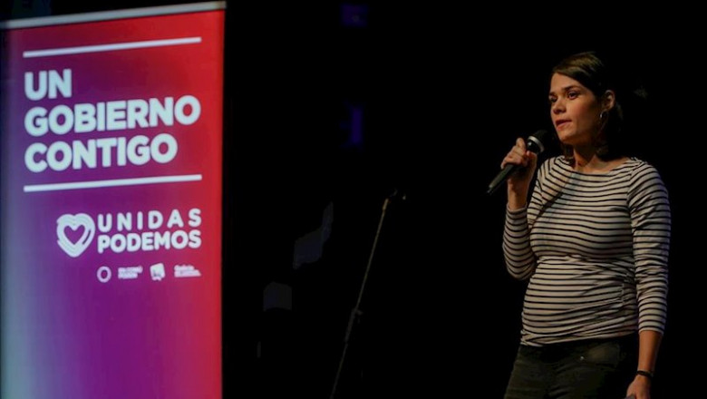La portavoz de Unidas Podemos en la Asamblea de Madrid, Isa Serra, interviene en un mitin de Unidas Podemos en Alcorcón (Madrid) el 5 de noviembre de 2019. | Ricardo Rubio - Europa Press ep la portavoz de unidas podemos en la asamblea de madrid isa serra interviene en un mitin de unidas