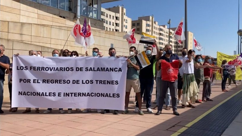 ep protesta de los maquinistas en salamanca ep protesta de los maquinistas en salamanca