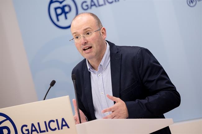 El secretario general del PPdeG, Miguel Tellado, en rueda de prensa | DAVID CABEZÓN @ PPDEG ep secretario generalppdeg miguel tellado en ruedaprensa