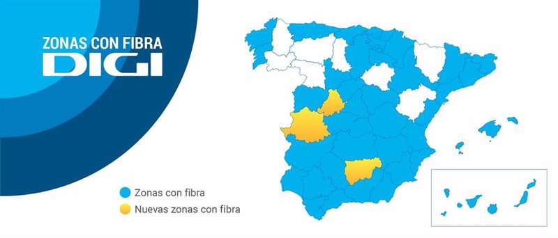 Ávila, Cáceres y Jaen son las últimas provincias a las que ha llegado la fibra óptica de Digi. | DIGI ep avila caceres y jaen son las ultimas provincias a las que ha llegado la fibra optica de digi