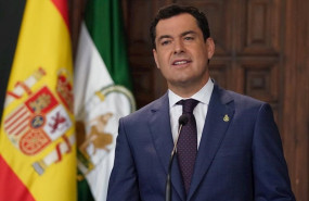 ep el presidente de la junta de andalucia juanma moreno en comparecencia telematica desde el palacio