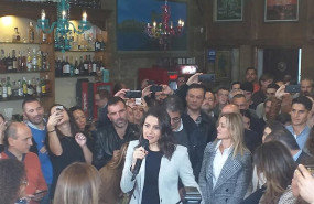 ep la portavoz de ciudadanos ines arrimadas y la candidata beatriz pino en un acto con militantes y