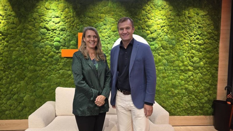 ep la presidenta de cepyme angela de miguel y el ceo de masorange meinrad spenger