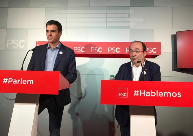 Pedro Sánchez (PSOE) y Miquel Iceta (PSC) | EUROPA PRESS ep pedro sanchez psoe y miquel iceta psc 20171009145102