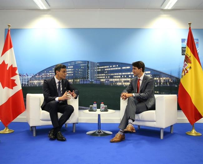 Pedro Sánchez se reúne con Justin Trudeau durante la Cumbre de la OTAN | TWITTER DE PEDRO SÁNCHEZ - Archivo ep pedro sanchezreunejustin trudeau durantecumbrela otan