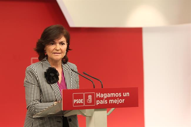 Rueda de prensa de la secretaria de Igualdad del partido, Carmen Calvo | EUROPA PRESS ep ruedaprensala secretariaigualdadpartido carmen calvo