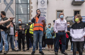 ep trabajadores de la fabrica de vestas de viveiro lugo se concentran contra el cierre de la planta