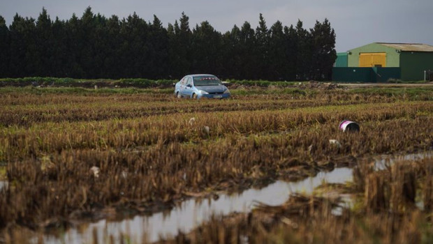 ep un coche varado en un campo a 14 de noviembre de 2024 en alfafar valencia comunidad valenciana