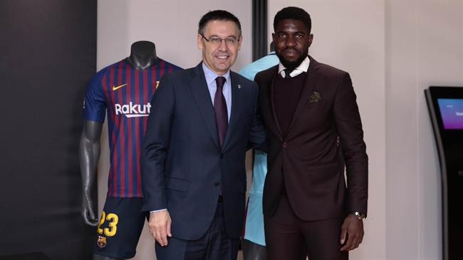 Bartomey y Umtiti tras firmar la renovación | FCB ep bartomeyumtitifirmarrenovacion
