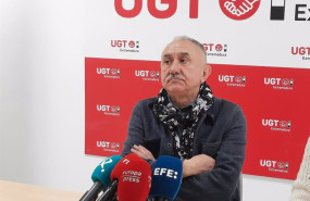 ep el secretario general de ugt pepe alvarez en rueda de prensa en merida con motivo de la entrega