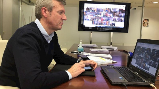ep el vicepresidente de la xunta alfonso rueda en una videoconferencia con el ministerio del