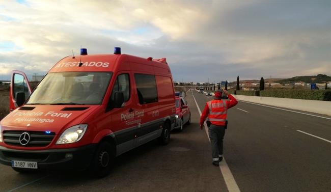 Imagen del accidente de tráfico en Tudela | E.P/POLICÍA FORAL ep imagenaccidentetraficotudela