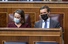 ep la portavoz parlamentaria del pp cuca gamarra y el lider del pp pablo casado en el congreso
