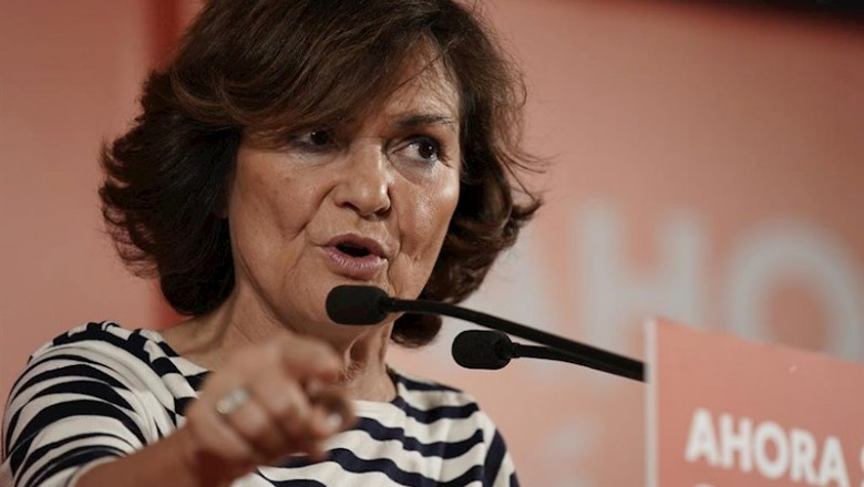 ep la vicepresidenta del gobierno en funciones carmen calvo interviene en un acto politico en bilbao