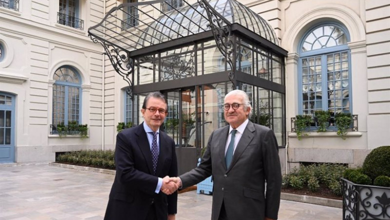 Archivo - El presidente de AC Hotels by Marriot, Antonio Catalán, y el consejero delegado de Endesa, José Bogas | ENDESA - Archivo ep archivo el presidente de ac hotels by marriot antonio catalan y el consejero delegado de endesa