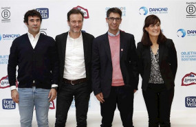 ep borja lafuente franois-xavier lacroix pablo sanchez e irene de la torre durante la presentacion