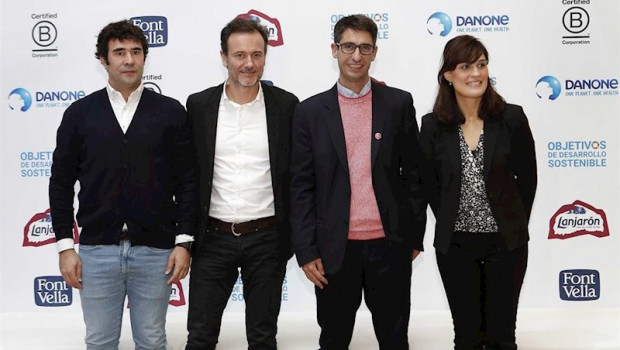 ep borja lafuente franois-xavier lacroix pablo sanchez e irene de la torre durante la presentacion