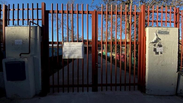ep colegio cerrado en madrid el pasado mes de marzo tras la suspension de las clases por la pandemia