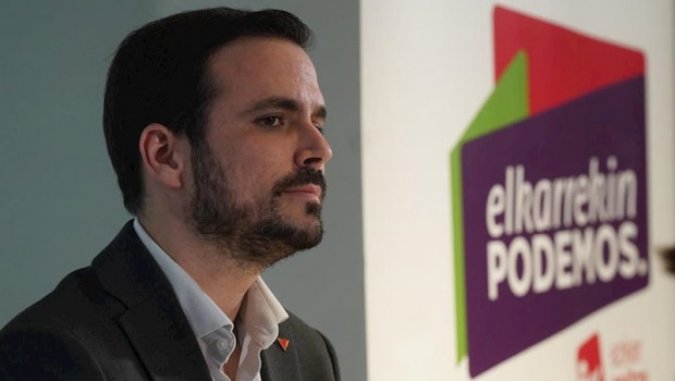 ep el ministro de consumo alberto garzon durante el acto de la coalicion de elkarrekin podemos-iu en