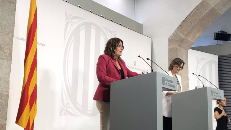 ep la consellera laura vilagr y la consellera meritxell serret en rueda de prensa ep la consellera laura vilagr y la consellera meritxell serret en rueda de prensa