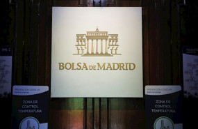 ep logo de la bolsa de madrid en el interior del palacio de la bolsa en madrid espana