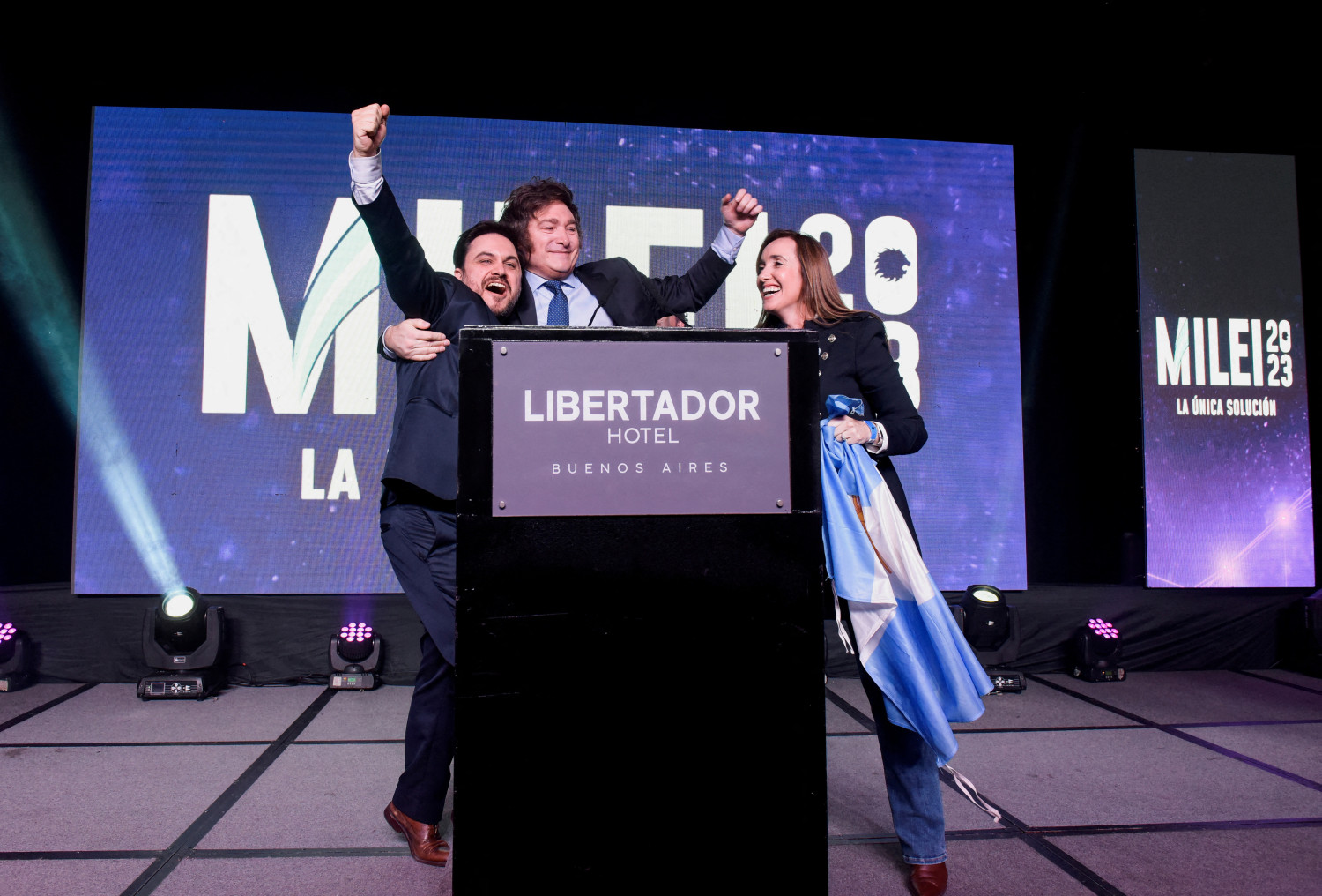 le candidat argentin a la presidence de l alliance la libertad avanza javier milei a buenos aires en argentine 