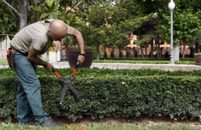 ep archivo   foto de archivo de una persona trabajadora prestando servicios de jardineria