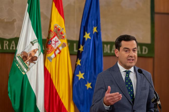 Intervención a los medios del presidente del PP-A, Juanma Moreno. | Jesús Prieto - Europa Press ep intervencionlos mediospresidentepp-a juanma moreno