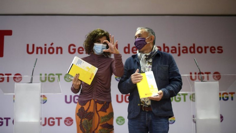 ep la ministra de hacienda maria jesus montero y el secretario general de ugt pepe alvarez ep la ministra de hacienda maria jesus montero y el secretario general de ugt pepe alvarez