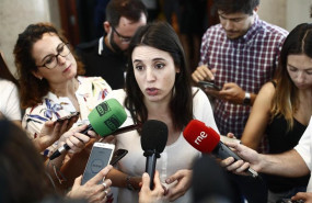 ep la portavoz de unidas podemos en el congreso de los diputados irene montero ofrece declaraciones