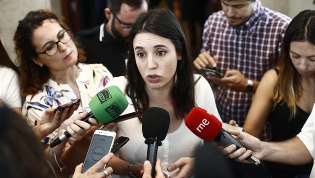 ep la portavoz de unidas podemos en el congreso de los diputados irene montero ofrece declaraciones