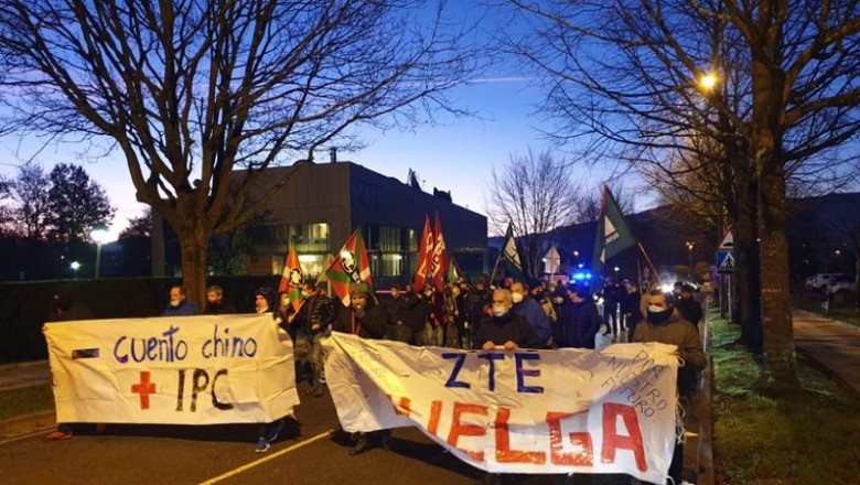 ep manifestacion de trabajadores de zte en zamudio