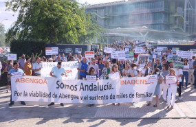 ep alrededor de 500 trabajadores de abengoa protestan en palmas altas mientras continua el encierro ep alrededor de 500 trabajadores de abengoa protestan en palmas altas mientras continua el encierro
