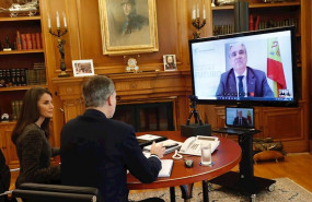 ep don felipe y dona letizia se han reunido mediante videoconferencia con jesus aguilar presidente