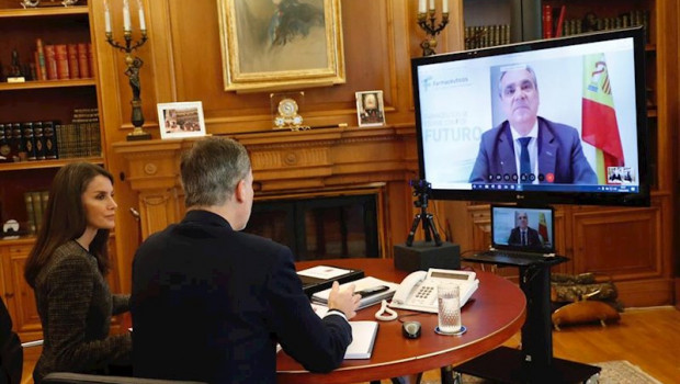 ep don felipe y dona letizia se han reunido mediante videoconferencia con jesus aguilar presidente