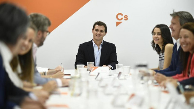 ep el presidente de ciudadanos albert rivera preside la mesa durante una reunion del comite