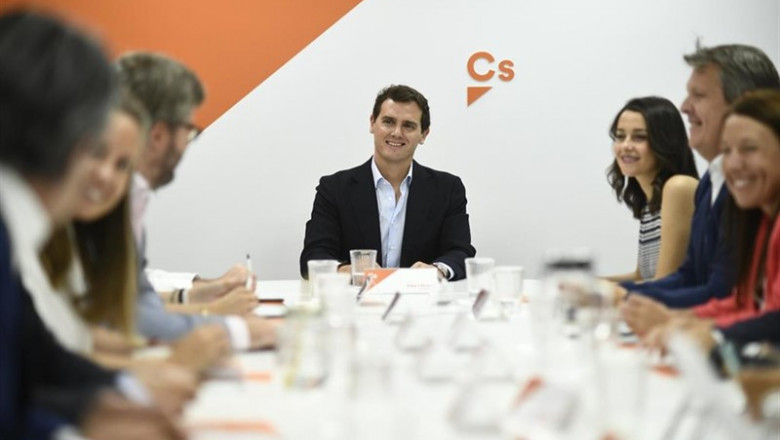 ep el presidente de ciudadanos albert rivera preside la mesa durante una reunion del comite