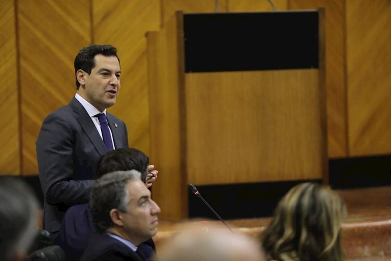 ep el presidente de la junta juanma moreno durante la sesion de control al gobierno en el parlamento